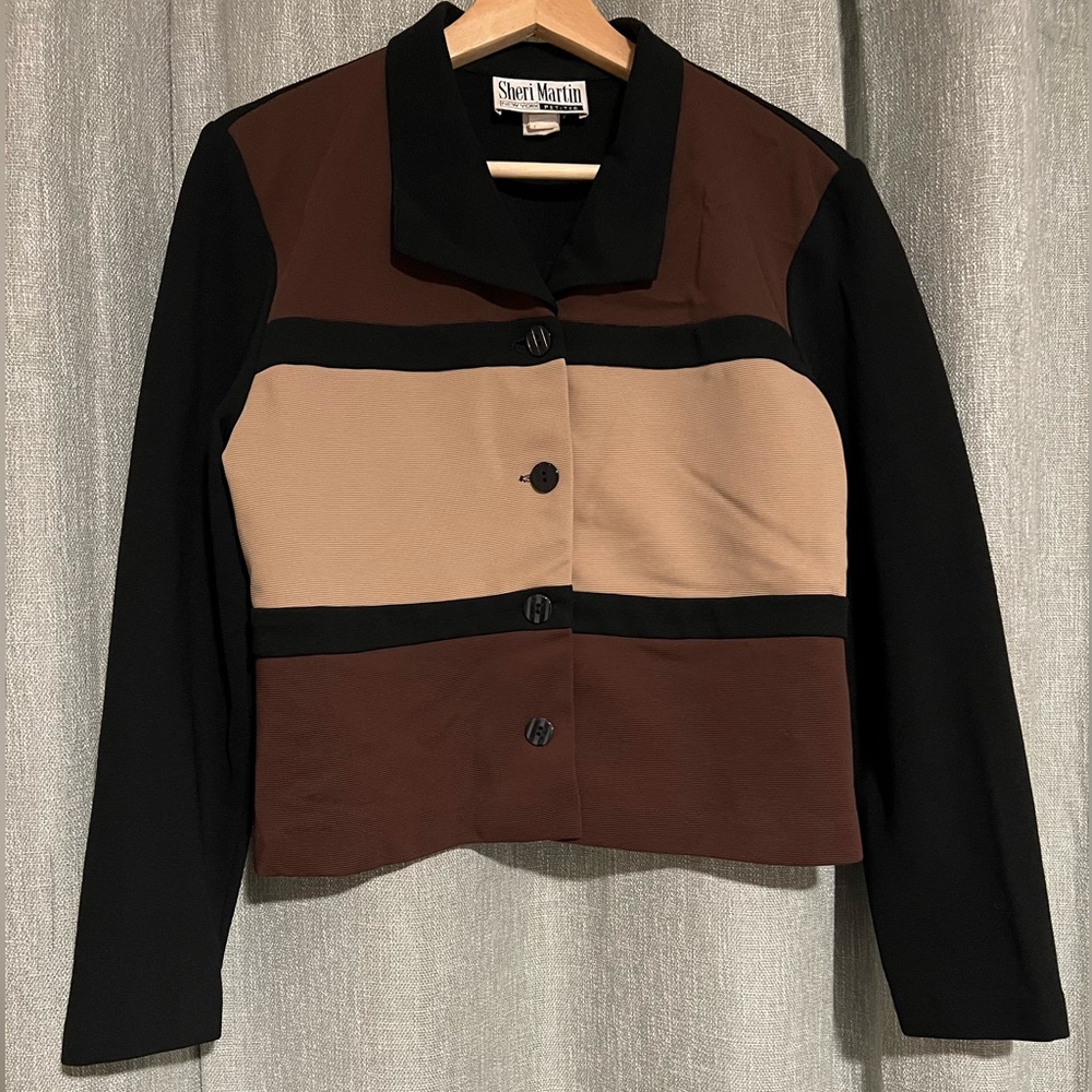 Vintage Sheri Martin Petites Colorblock Jacket / cropped blazer